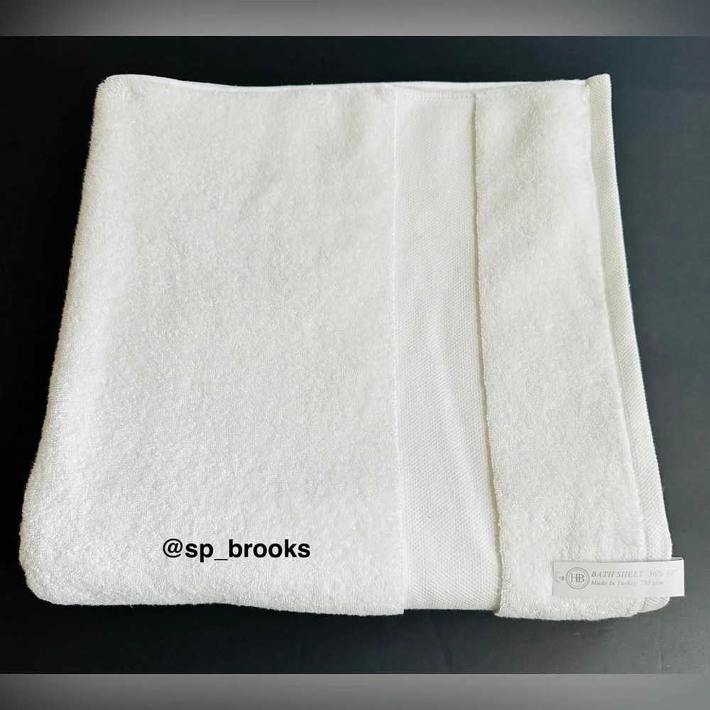🎁1PC Hotel Balfour Bath Sheet - 750 gsm - White - 36” x 68” - Made in Turkey